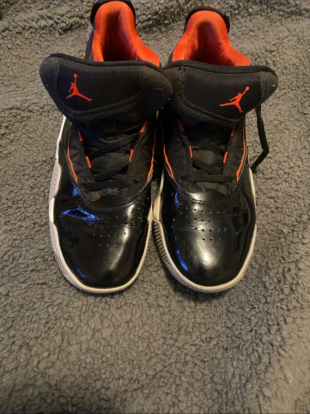 Nike Jordan Flight Kids Black and Red Mid-Top Sneakers